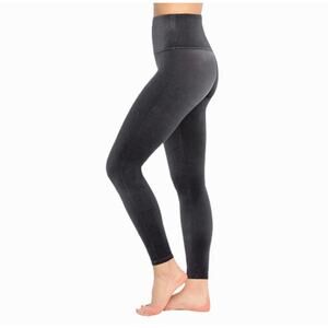 Spanx Ready to Wow Gray Velvet Leggings L Holiday